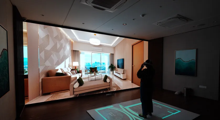 VR-powered real estate walkthrough with immersive property visualization